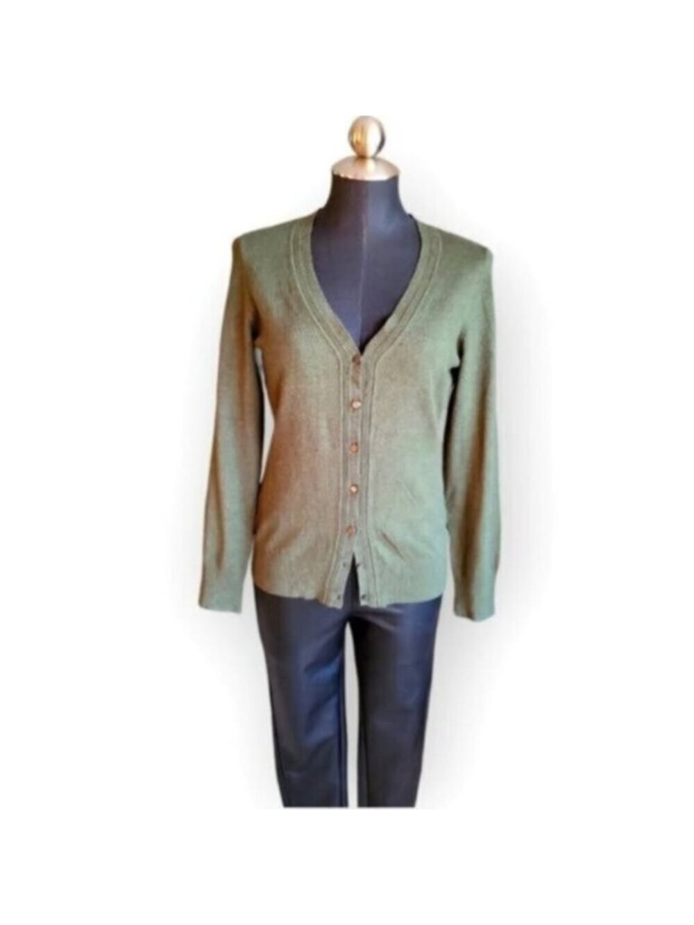 Women's Green Cardigan Sweater Sz Medium